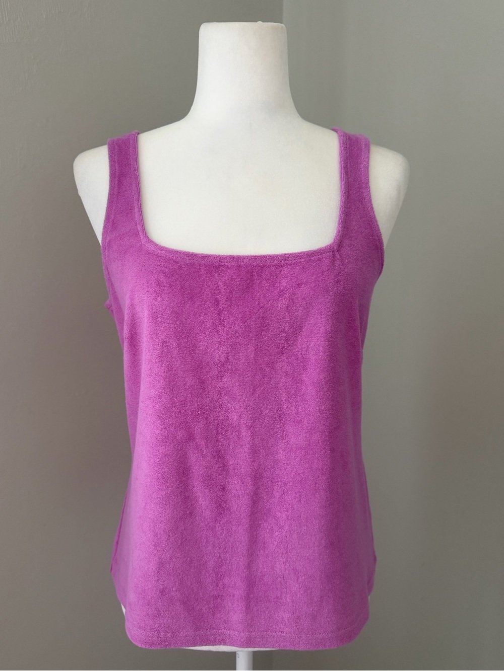 BOSTON PROPER Beach Terry Square-Neck Tank Top Size Medium